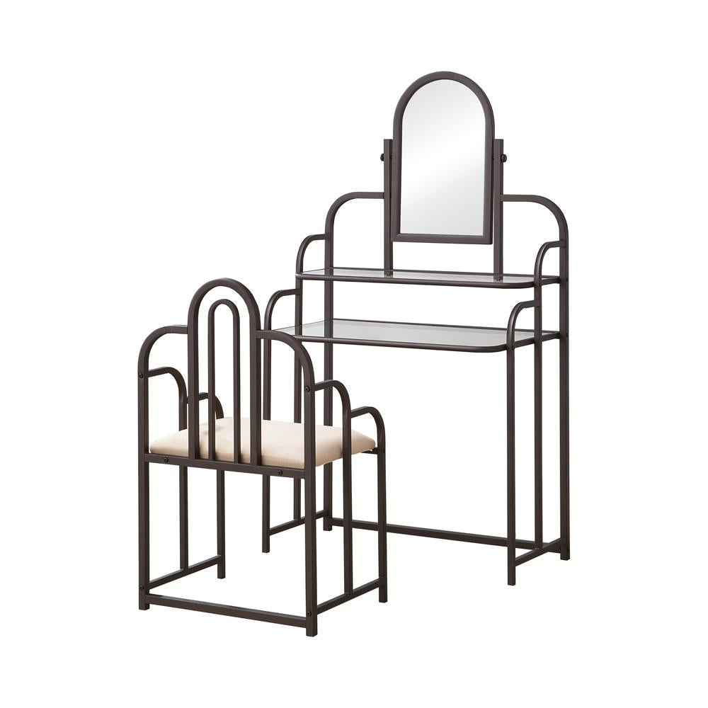 Padilla - Padilla 2-piece Vanity Set Tan and Bronze