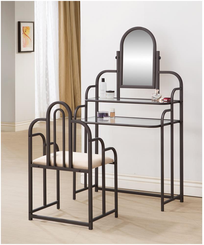 Padilla - Padilla 2-piece Vanity Set Tan and Bronze