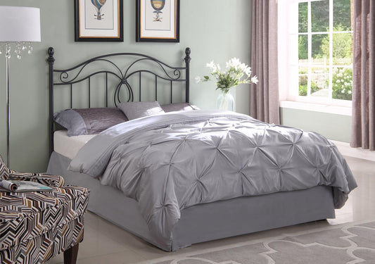 Evan - Evan Full/Queen Scroll Metal Headboard Dark Grey