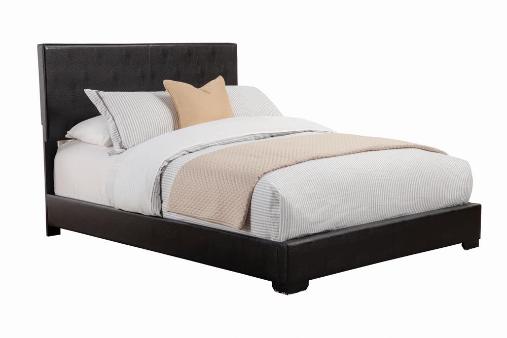 Conner - Conner California King Upholstered Panel Bed Black