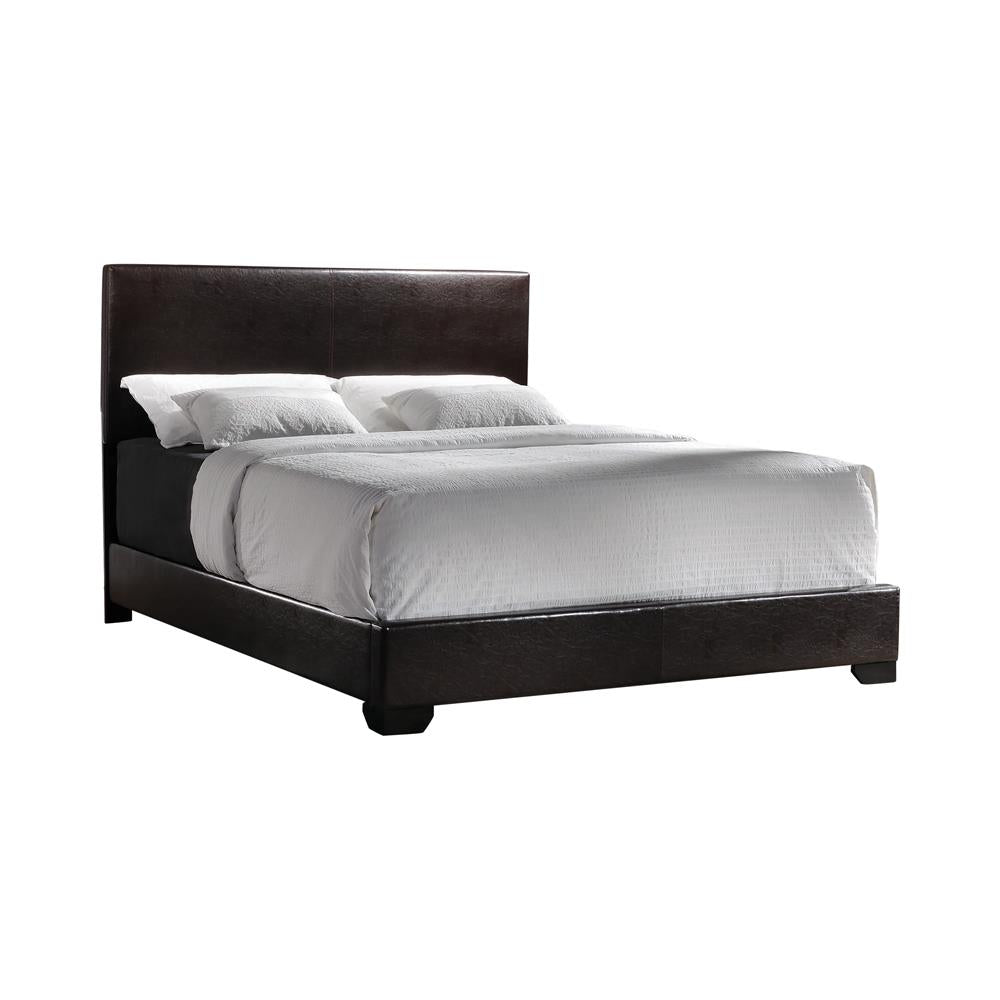 Conner - Conner Eastern King Upholstered Panel Bed Dark Brown