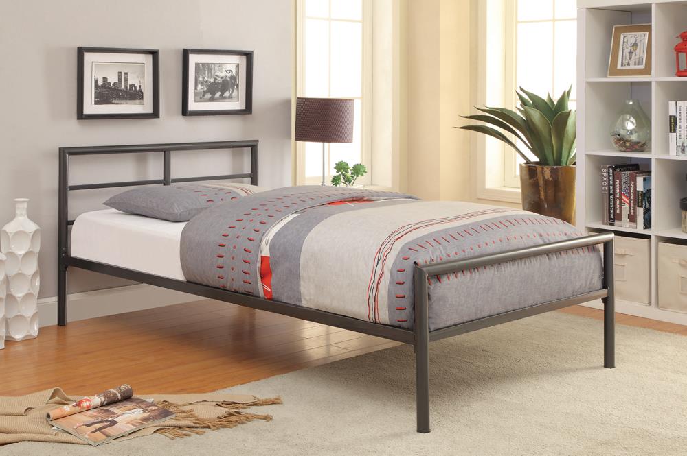 Fisher - Fisher Twin Metal Bed Gunmetal