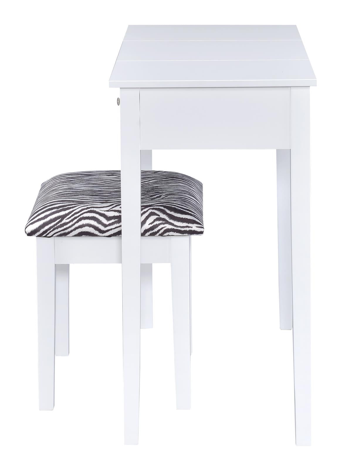 Seline - Seline 2-piece Vanity Set White and Zebra
