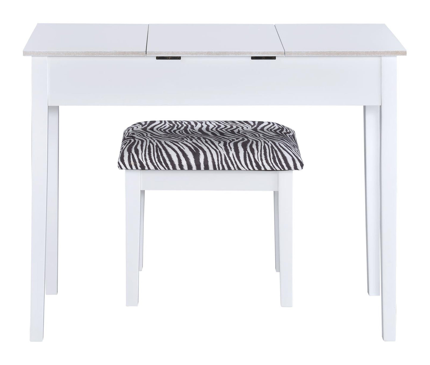 Seline - Seline 2-piece Vanity Set White and Zebra