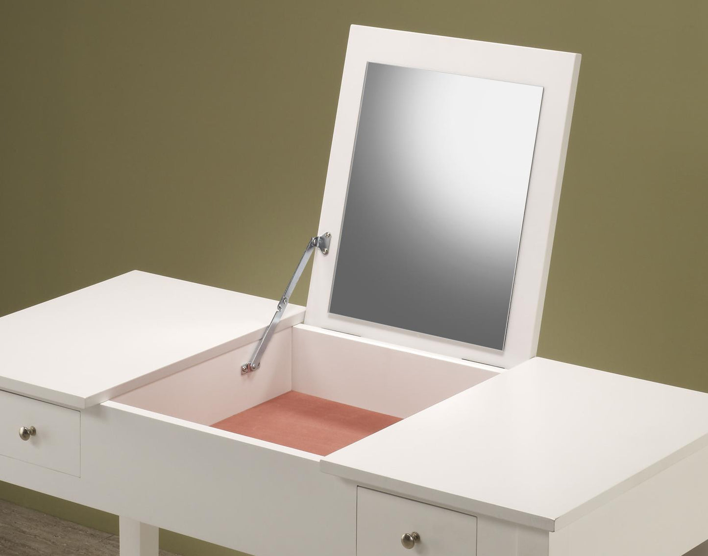Seline - Seline 2-piece Vanity Set White and Zebra