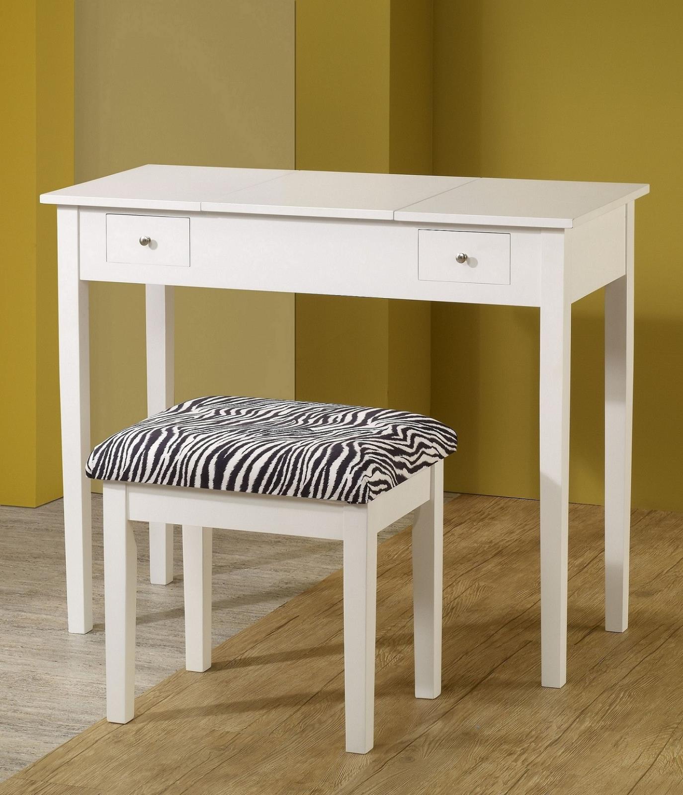 Seline - Seline 2-piece Vanity Set White and Zebra
