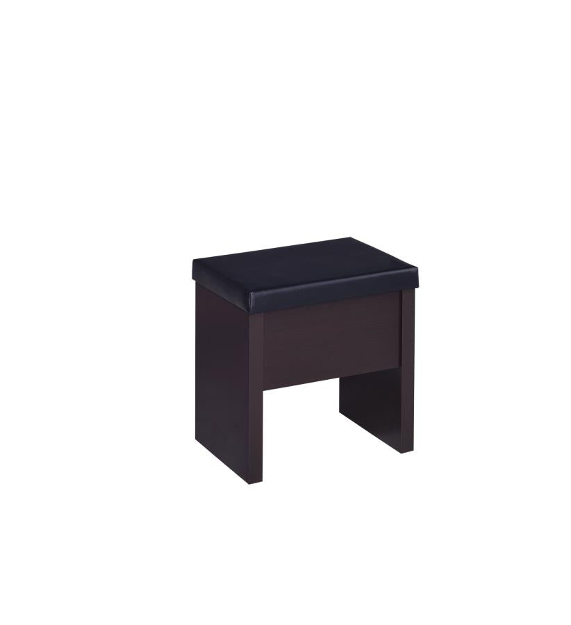 Harvey - Harvey 2-piece Vanity Set with Lift-Top Stool Cappuccino