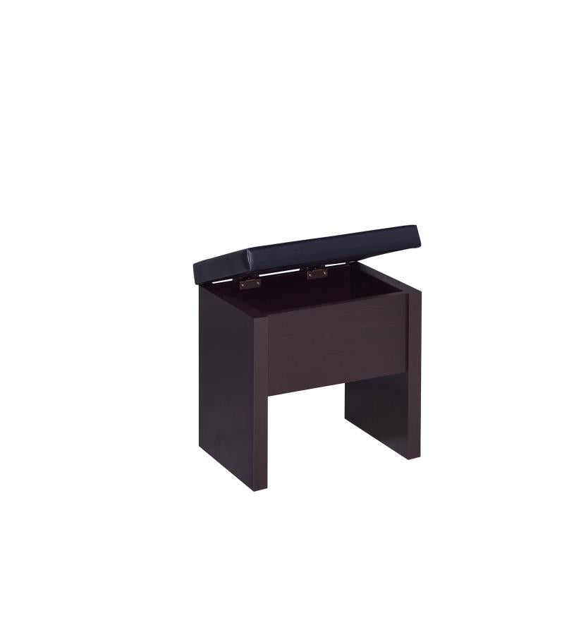 Harvey - Harvey 2-piece Vanity Set with Lift-Top Stool Cappuccino