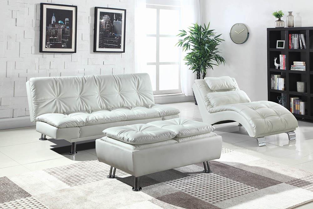 Dilleston - Dilleston Tufted Back Upholstered Sofa Bed White