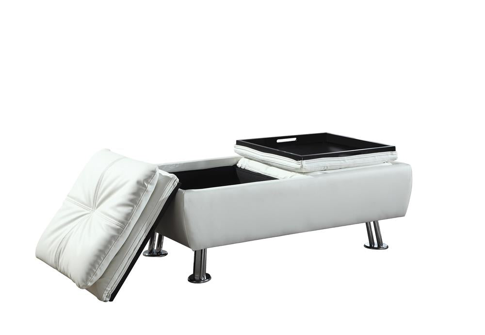 Dilleston - Dilleston Storage Ottoman with Removable Trays White