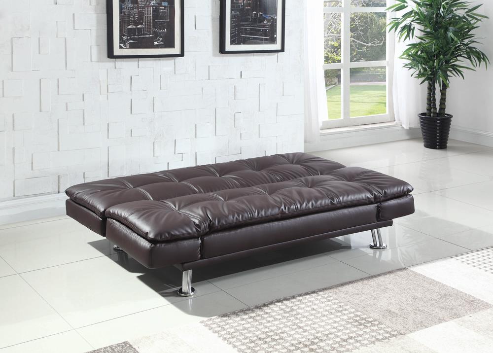 Dilleston - Dilleston Tufted Back Upholstered Sofa Bed Brown