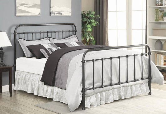 Livingston - Livingston Eastern King Panel Metal Bed Dark Bronze