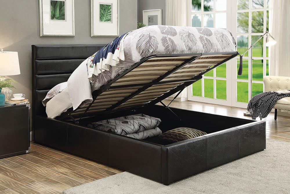 Riverbend - Riverbend Queen Upholstered Storage Bed Black