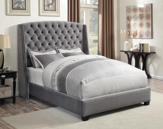 Pissarro - Pissarro Eastern King Tufted Upholstered Bed Grey