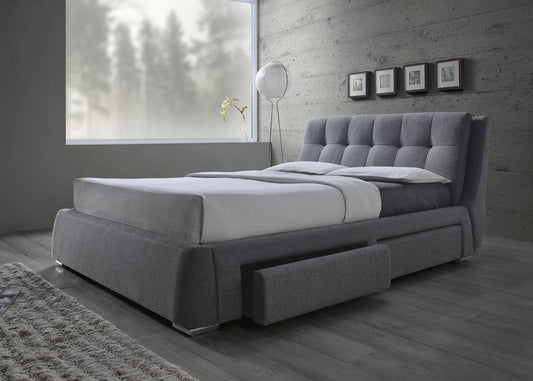 Fenbrook - Fenbrook Eastern King Tufted Upholstered Storage Bed Grey