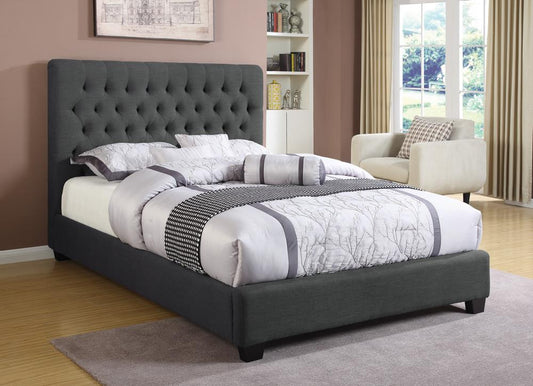 Chloe - Chloe Tufted Upholstered Eastern King Bed Charcoal