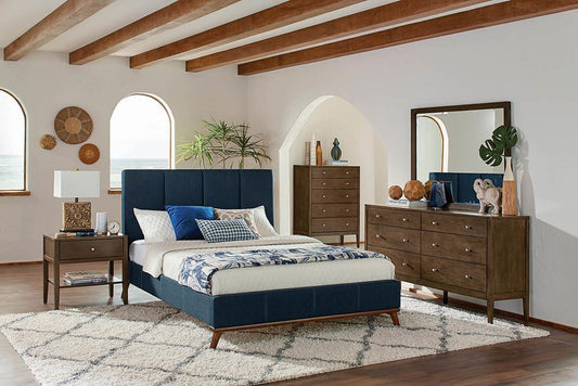 Charity - Charity Eastern King Upholstered Bed Blue