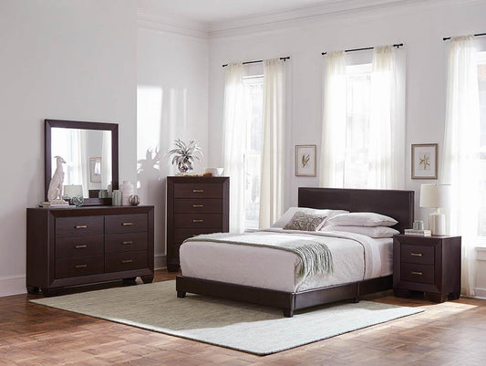 Dorian - Dorian Upholstered Eastern King Bed Brown