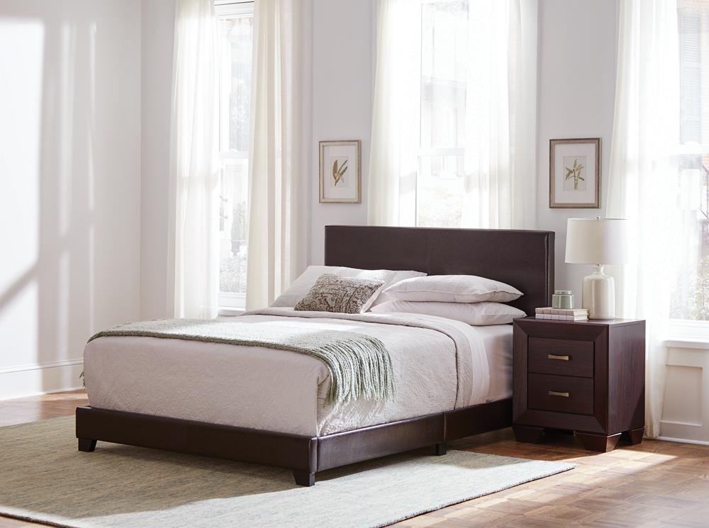 Dorian - Dorian Upholstered Eastern King Bed Brown