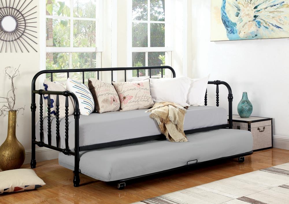 Marina - Marina Twin Metal Daybed with Trundle Black