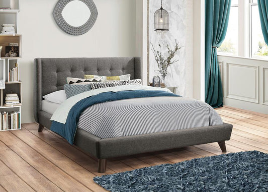 Carrington - Carrington Button Tufted Eastern King Bed Grey