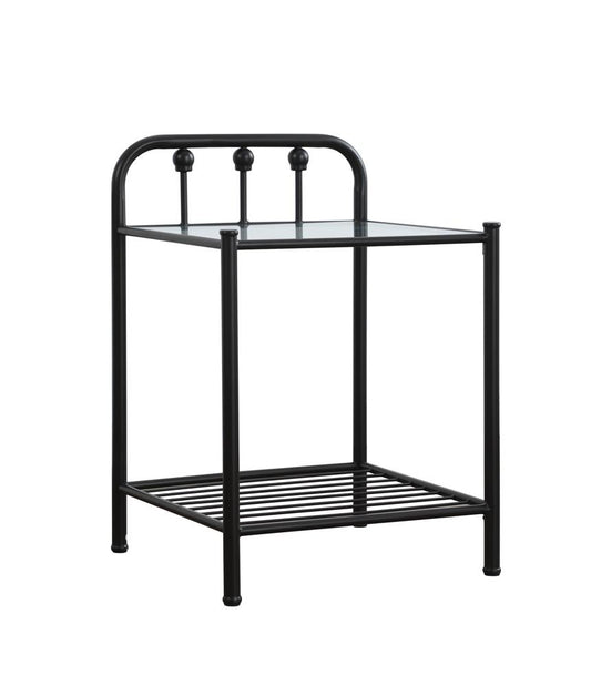 Livingston - Livingston 1-shelf Nightstand with Glass Top Dark Bronze