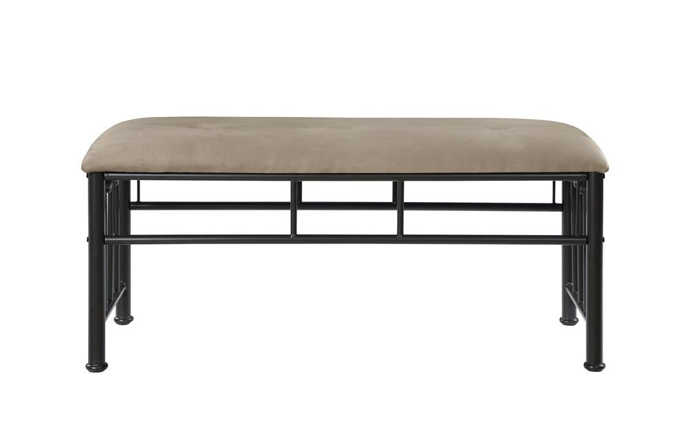 Livingston - Livingston Upholstered Bench Brown and Dark Bronze