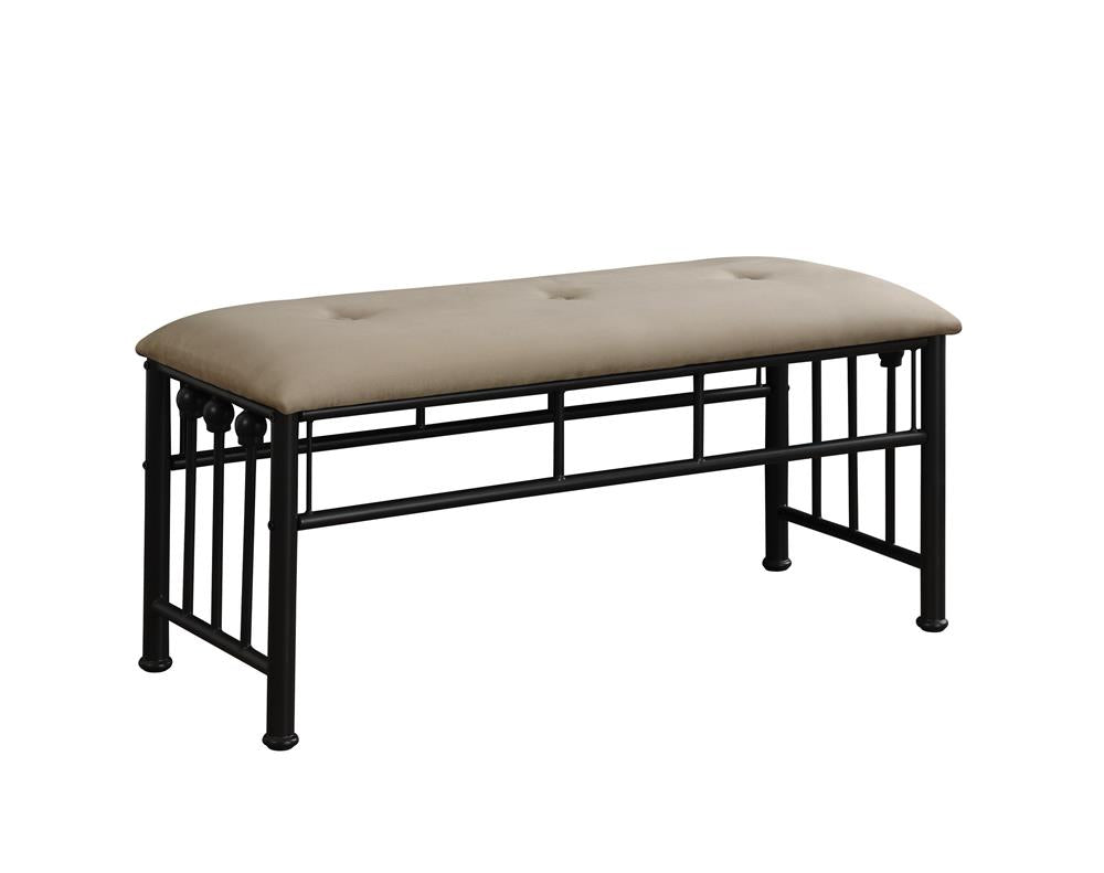 Livingston - Livingston Upholstered Bench Brown and Dark Bronze