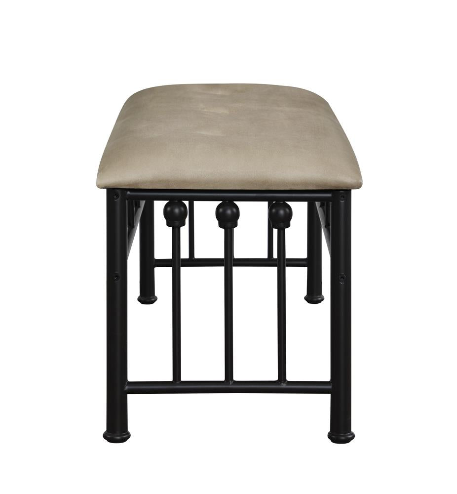 Livingston - Livingston Upholstered Bench Brown and Dark Bronze