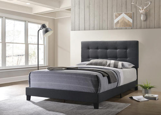 Mapes - Mapes Tufted Upholstered Eastern King Bed Charcoal