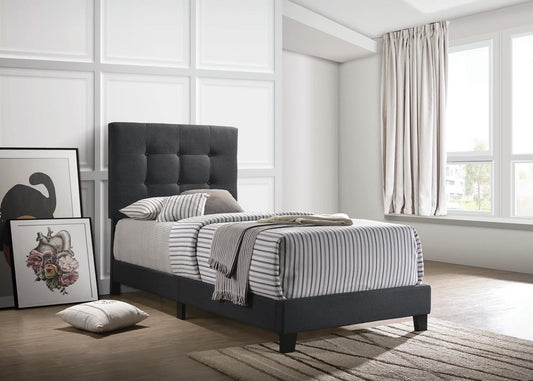 Mapes - Mapes Tufted Upholstered Twin Bed Charcoal