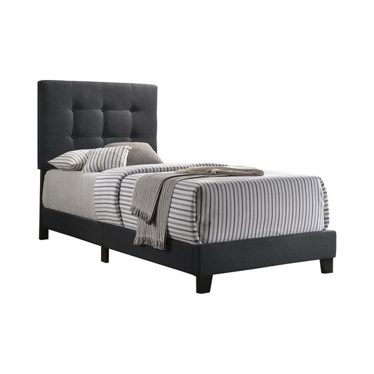 Mapes - Mapes Tufted Upholstered Twin Bed Charcoal