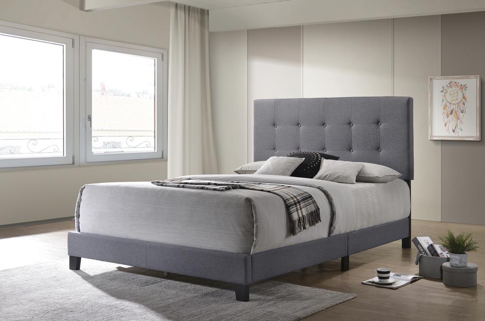 Mapes - Mapes Tufted Upholstered Eastern King Bed Grey