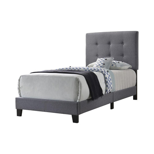 Mapes - Mapes Tufted Upholstered Twin Bed Grey