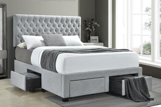 Soledad - Soledad Full 4-drawer Button Tufted Storage Bed Beige