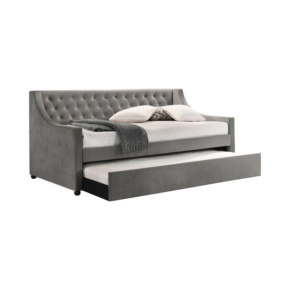 Chatsboro - Chatsboro Twin Upholstered Daybed with Trundle Grey