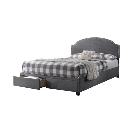 Niland - Niland Full 2-drawer Upholstered Storage Bed Charcoal