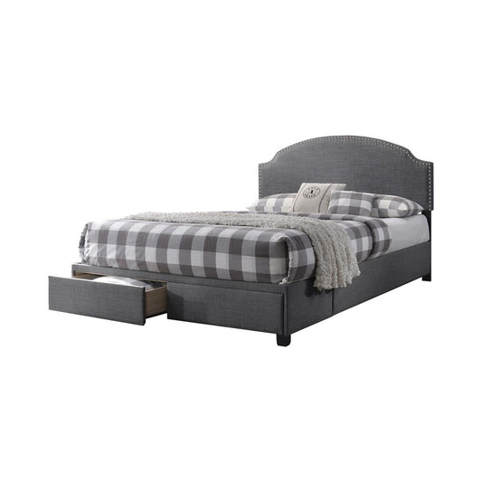 Niland - Niland Eastern King 2-drawer Upholstered Storage Bed Charcoal