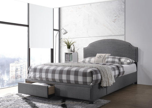 Niland - Niland Full 2-drawer Upholstered Storage Bed Charcoal