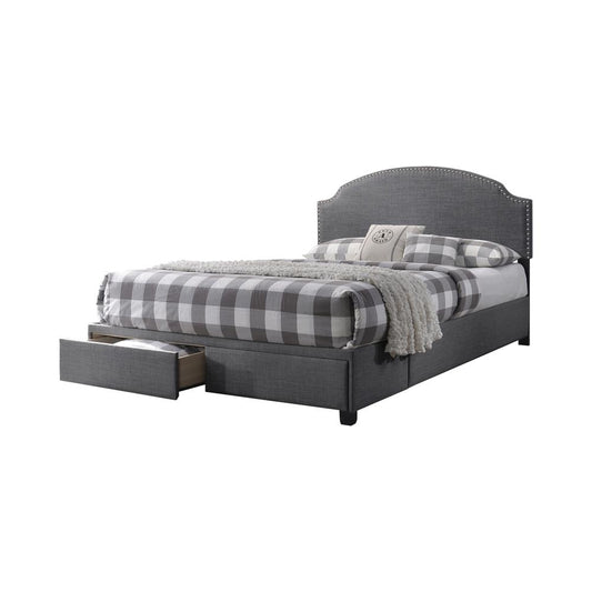 Niland - Niland Queen 2-drawer Upholstered Storage Bed Charcoal