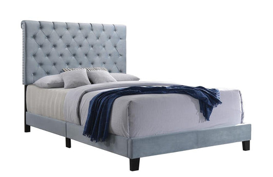 Warner - Warner Queen Upholstered Bed Slate Blue