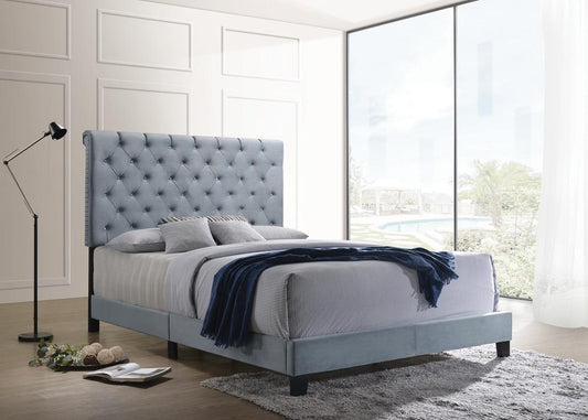 Warner - Warner Queen Upholstered Bed Slate Blue