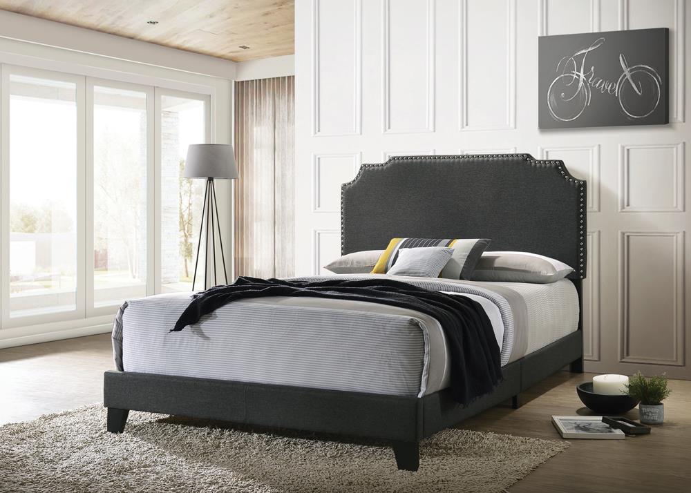 Tamarac - Tamarac Upholstered Nailhead Eastern King Bed Grey