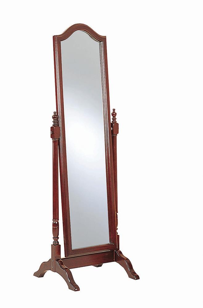 Cabot - Cabot Rectangular Cheval Mirror with Arched Top Merlot