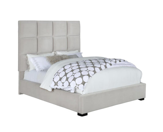 Panes - Panes Queen Tufted Upholstered Panel Bed Beige