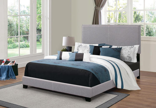 Boyd - Boyd Twin Upholstered Bed with Nailhead Trim Grey