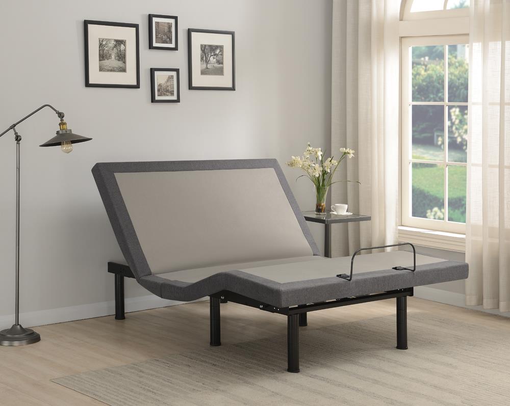 Clara - Clara Queen Adjustable Bed Base Grey and Black