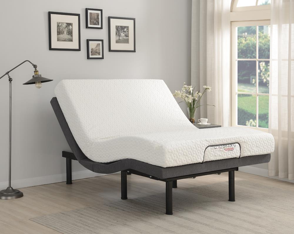 Clara - Clara Queen Adjustable Bed Base Grey and Black