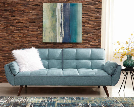 Caufield - Caufield Biscuit-tufted Sofa Bed Turquoise Blue