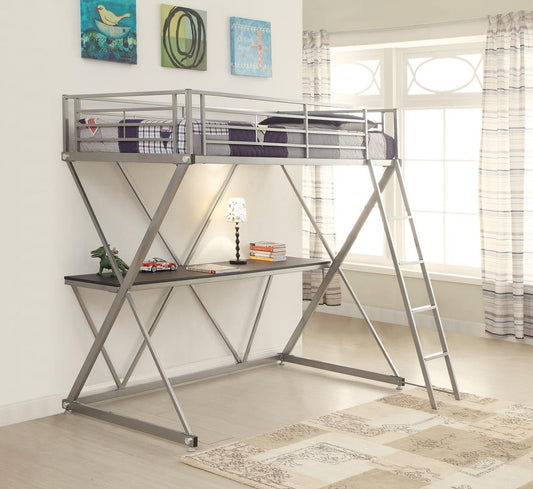 Hyde - Hyde Twin Workstation Loft Bed Silver